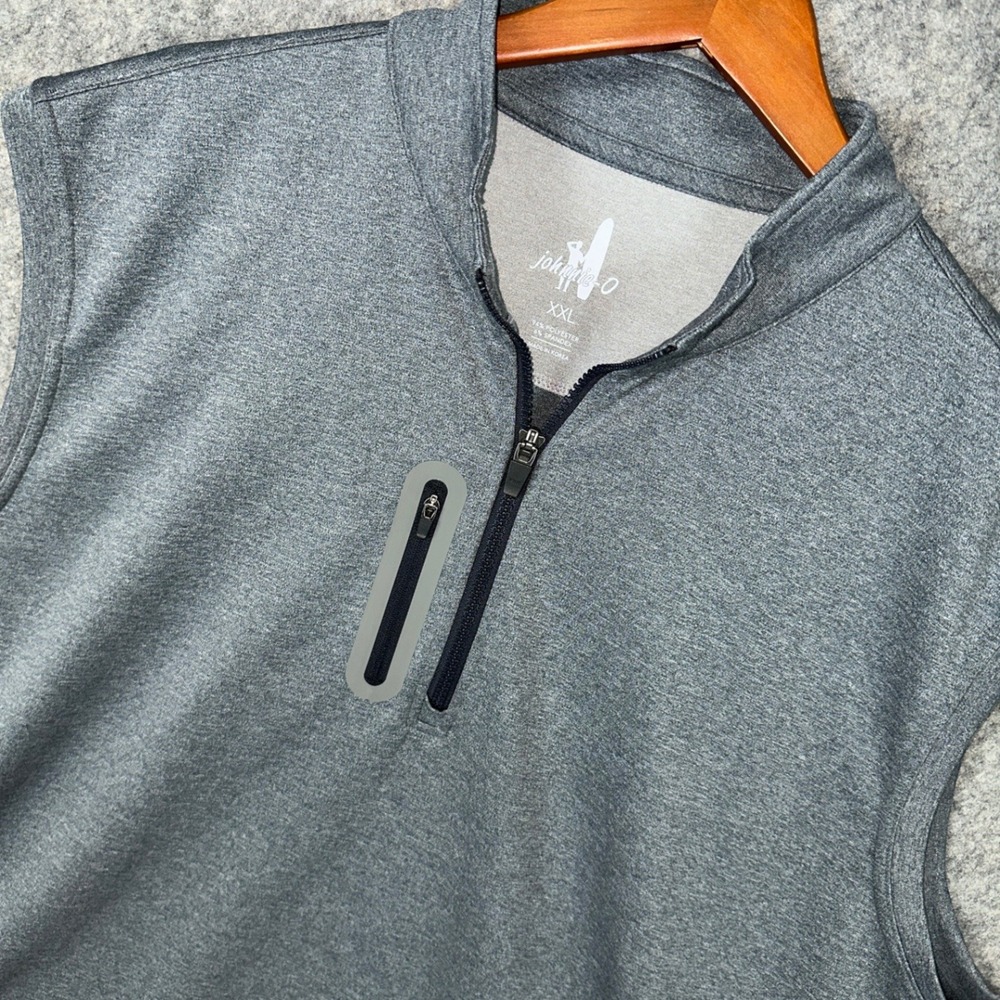 Johnnie-O Vest Mens XXL Heather Black JMVT1410 Quarter Zip Performance Golf Vest
